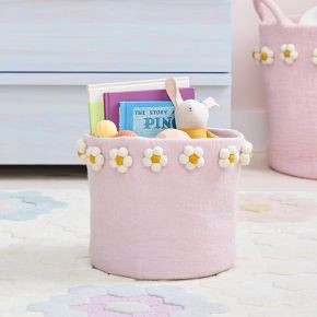 Handcrafted Felt Daisy Bin | West Elm (US)