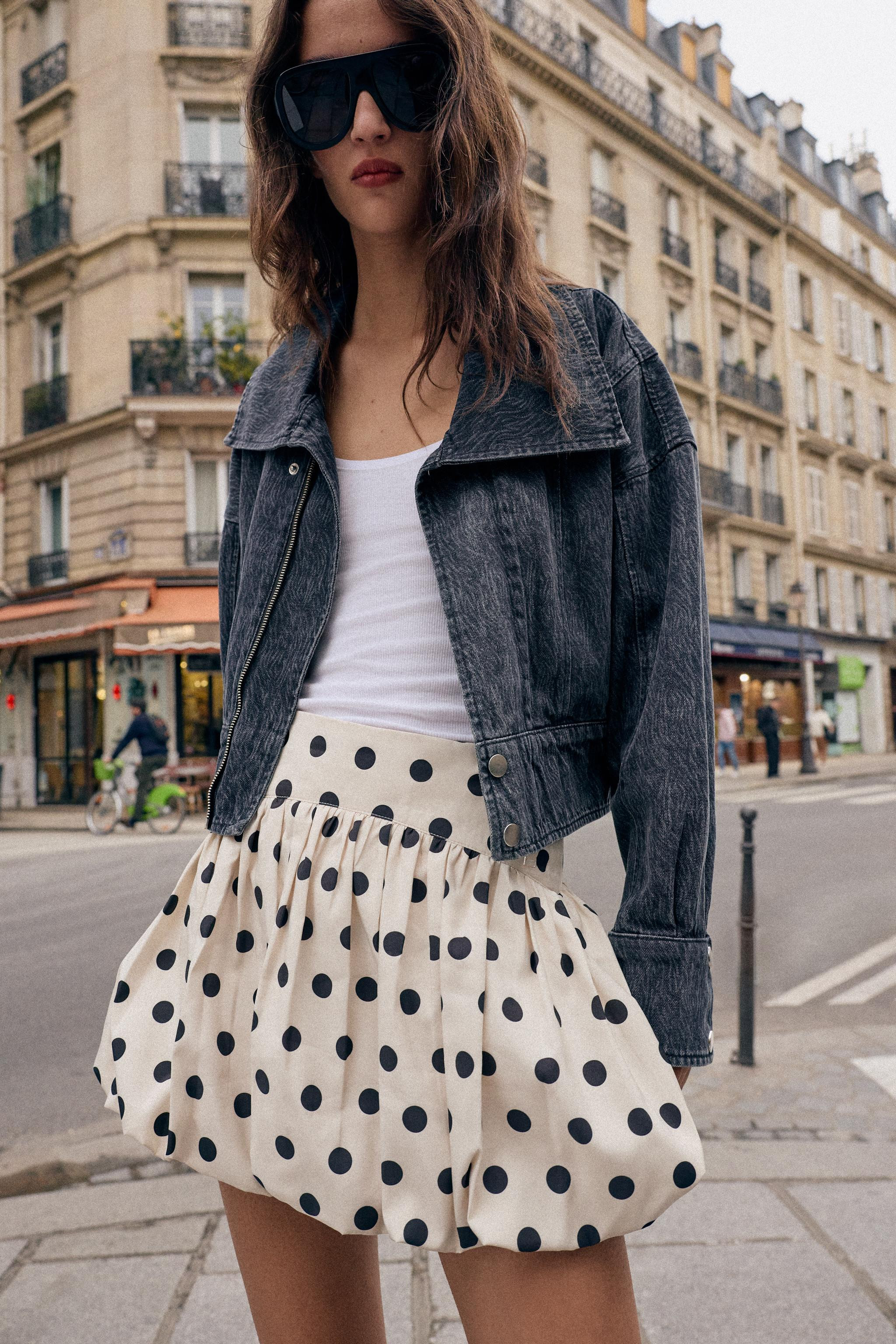 FAUX LEATHER SHOULDER PLEAT TOP | Zara US