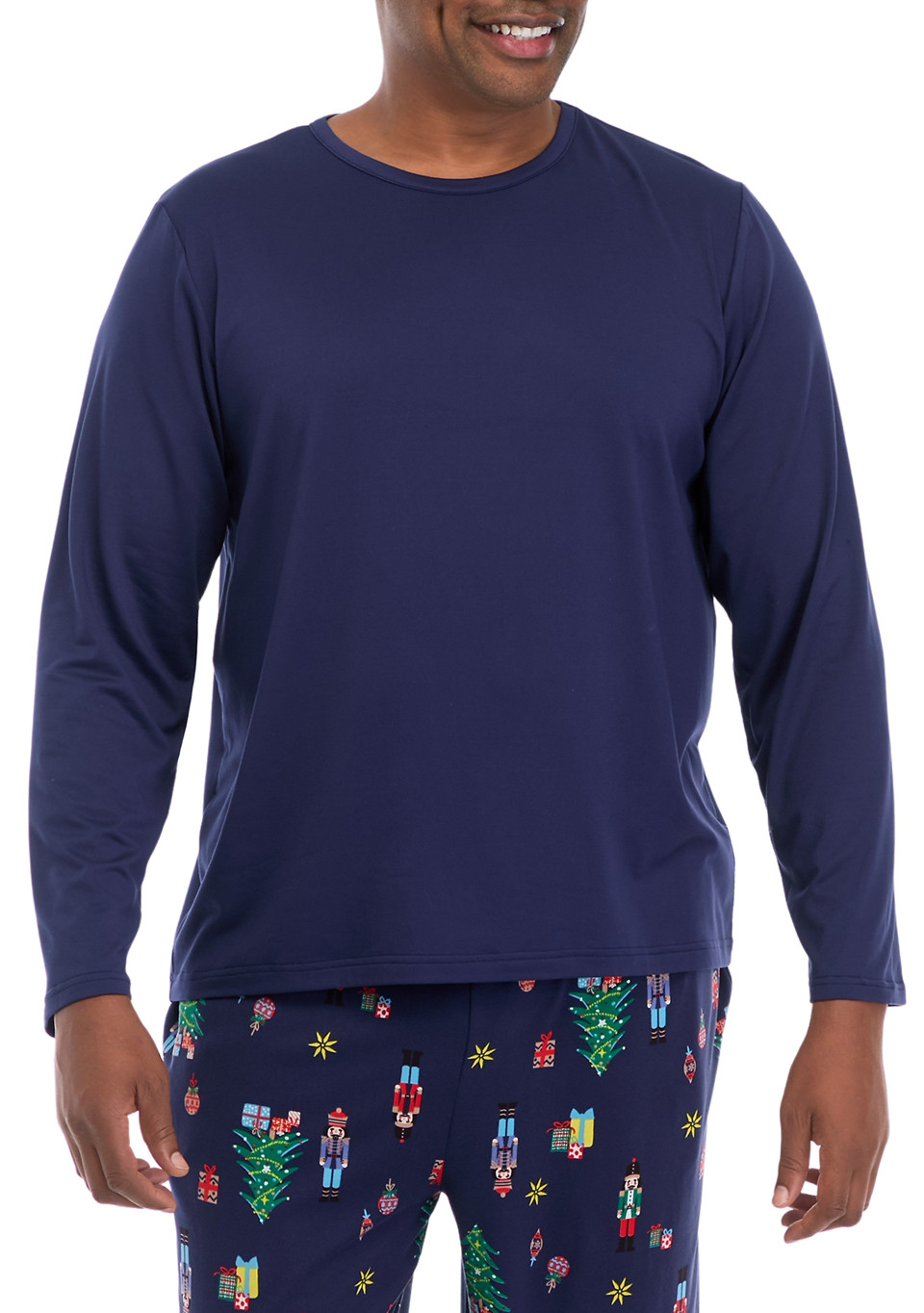 PAJAMARAMA Big & Tall Nutcracker Solid Long Sleeve Sleep Top | Belk