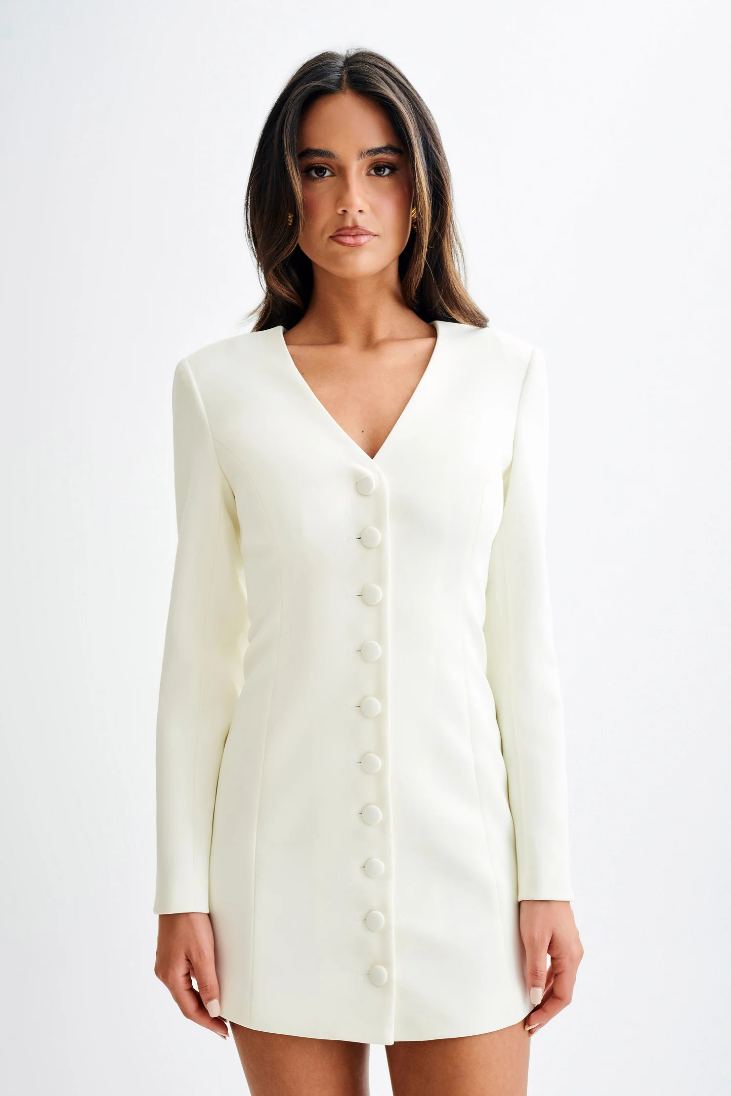 Hurley Long Sleeve Blazer Mini Dress - Ivory | MESHKI US