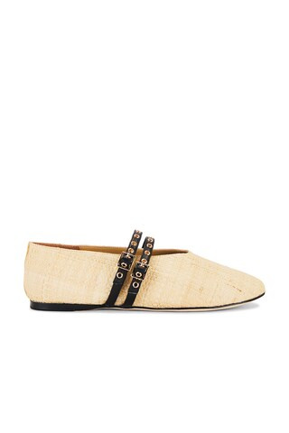 RAYE Adina Buckle Flat in Raffia from Revolve.com | Revolve Clothing (Global)
