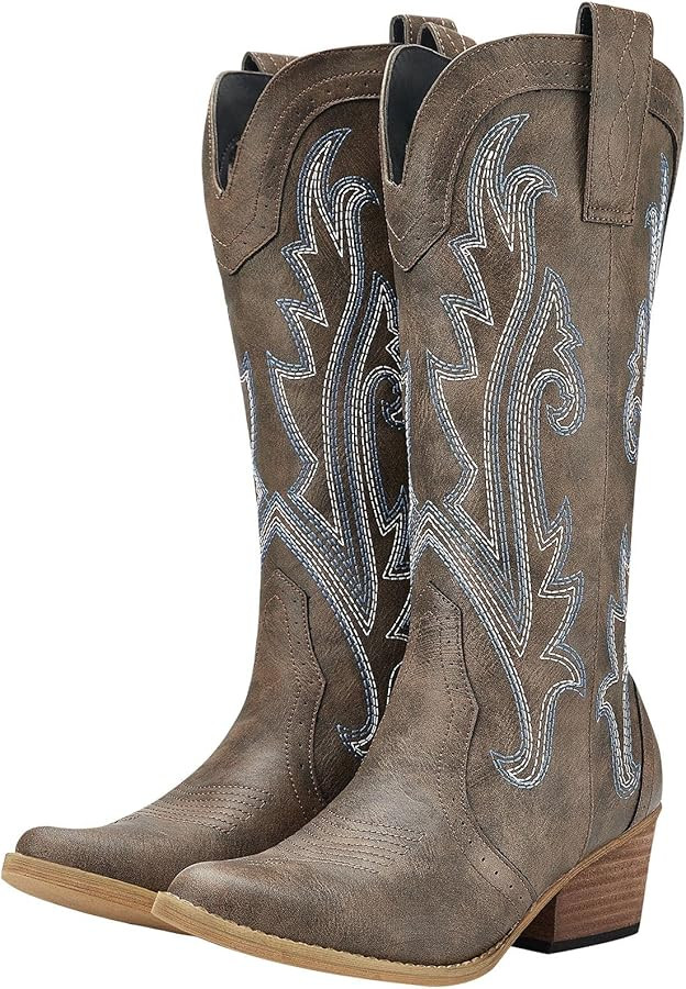 HISEA Rollda Cowboy Boots Women Western Boots Cowgirl Boots Ladies Pointy Toe Fashion Boots | Amazon (US)