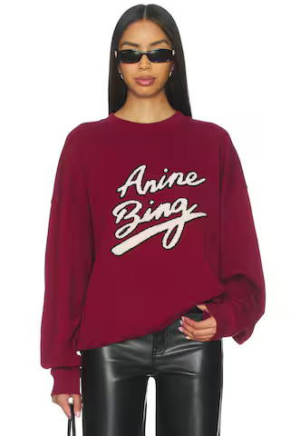 ANINE BING Miles Chenille Sweatshirt in Cabarnet from Revolve.com | Revolve Clothing (Global)
