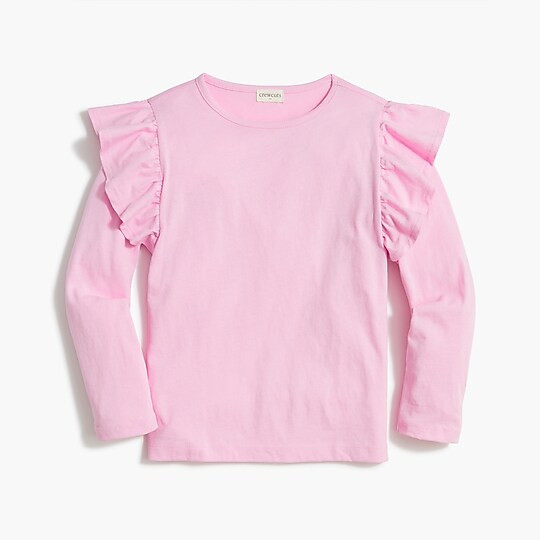 Girls' long-sleeve ruffle top | J.Crew Factory