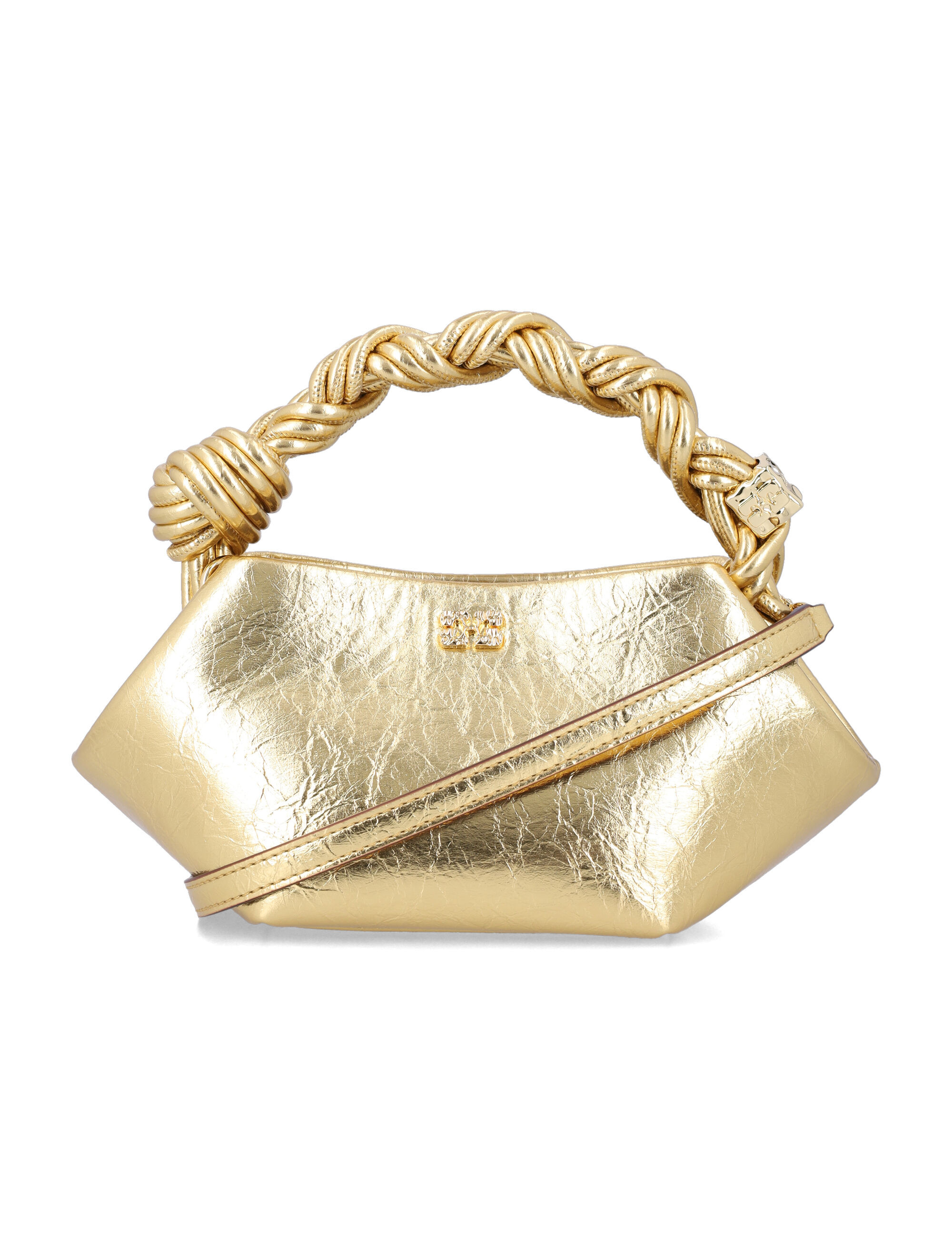 GANNI metallic mini Bou Bag Gold Polyurethane Shoulder - Women | Italist.com US