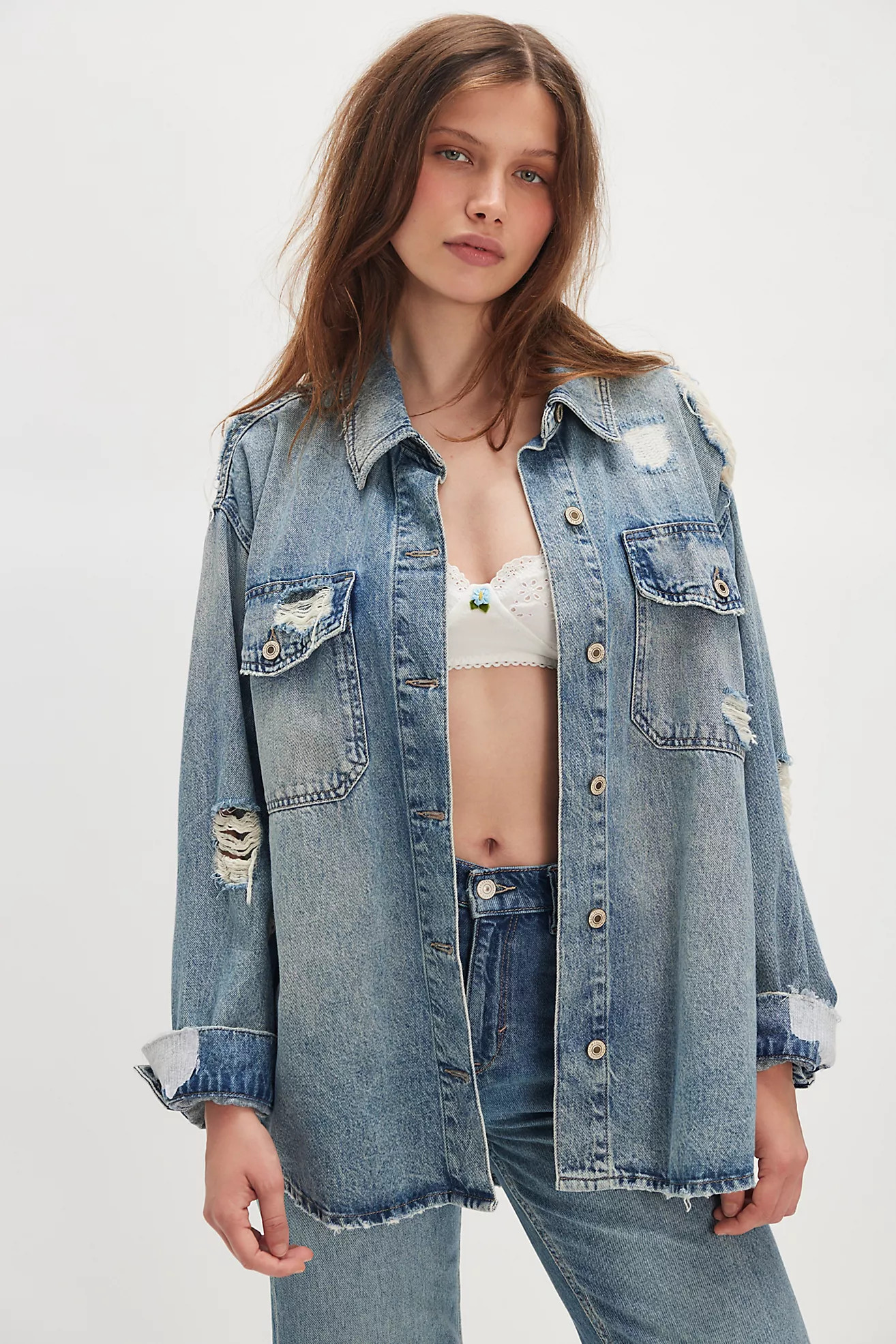 We The Free Distressed Denim Shirt | Free People (Global - UK&FR Excluded)