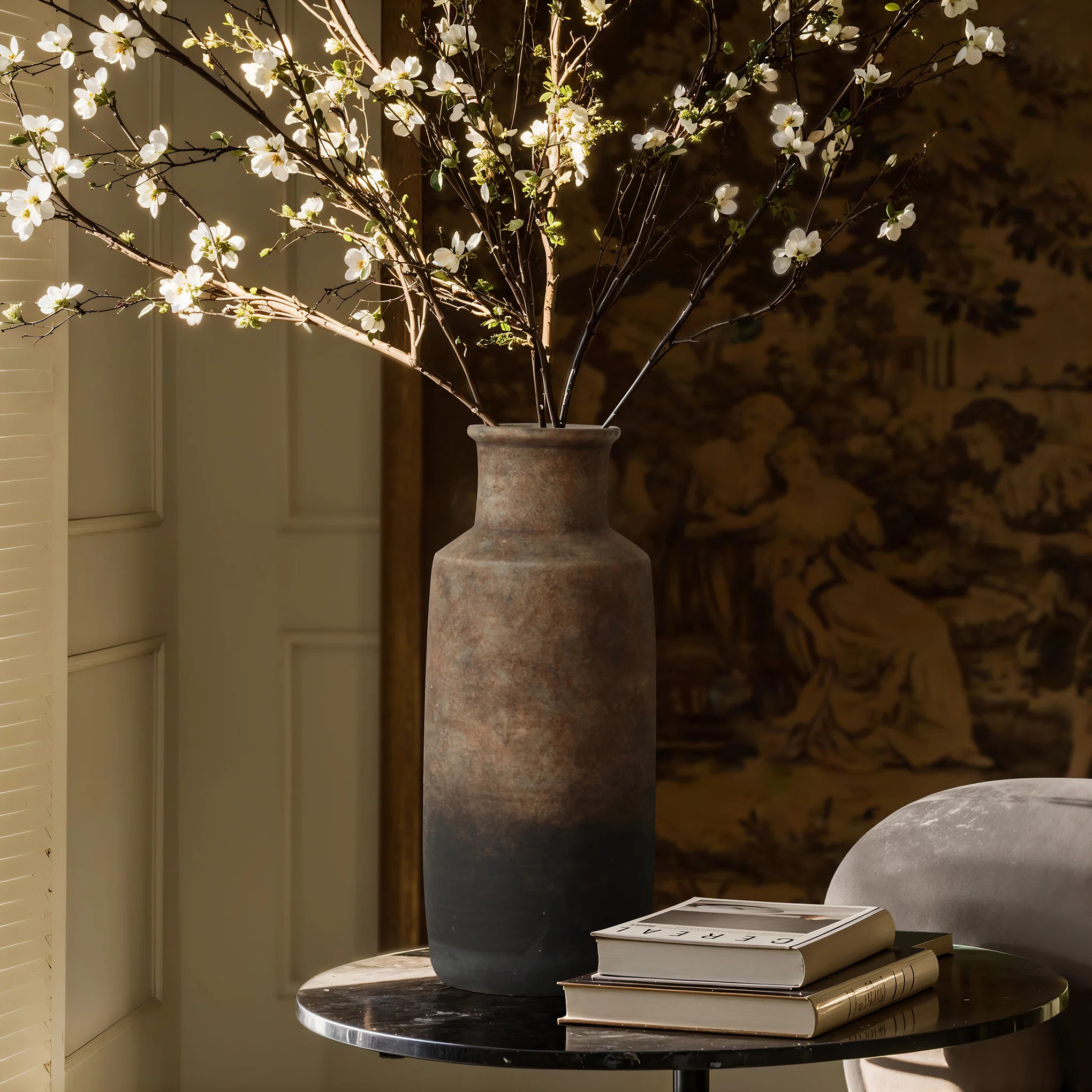 Brown Ombre Terracotta Narrow Inch Tall Vase | Wayfair North America