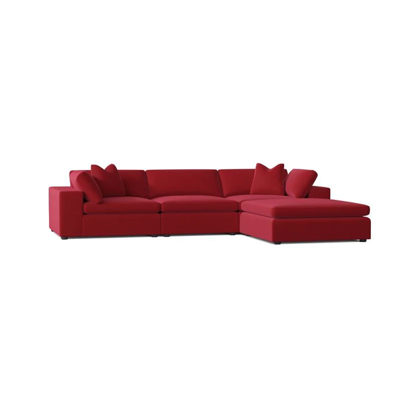 Cameron 133" Wide Reversible Down Cushion Modular Sofa & Chaise with Ottoman | Wayfair North America