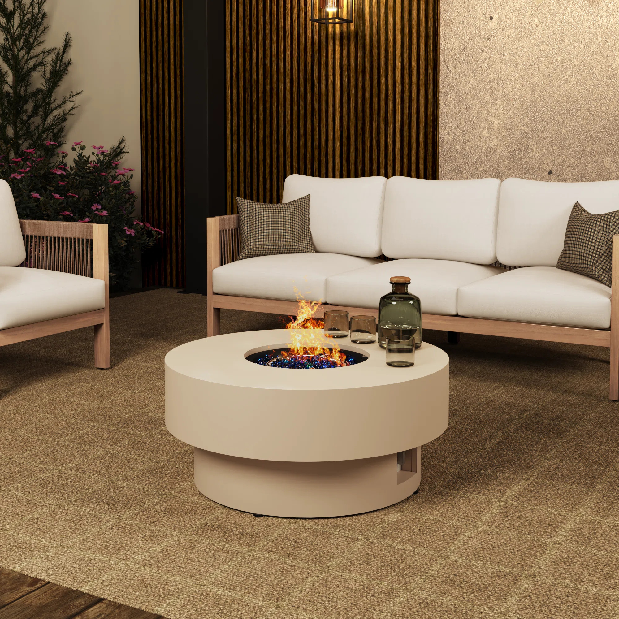 Ooutdoor Round Steel Fire Pit Table | Wayfair North America