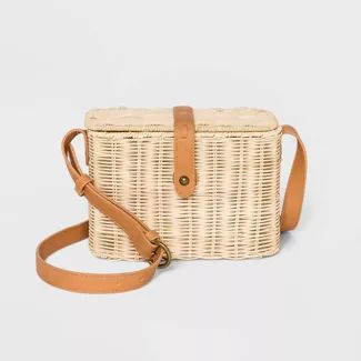 Rattan Straw Flap Crossbody Bag - Universal Thread™ Natural | Target