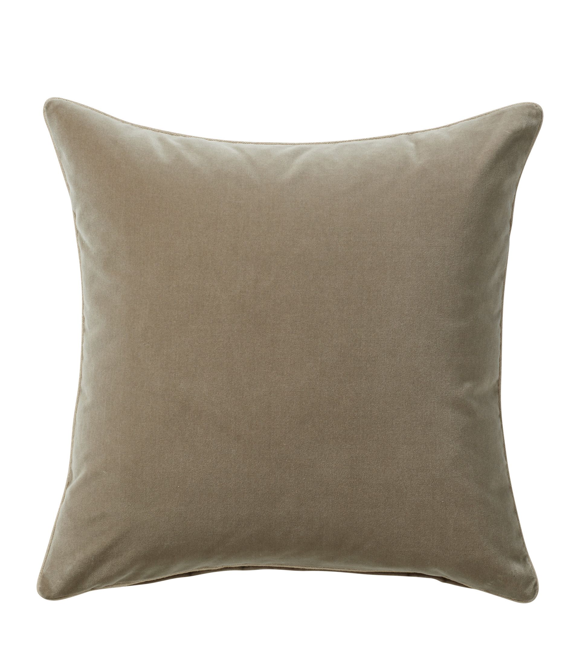 Plain Velvet Pillow Cover, Square - Flaxen | OKA US | OKA US