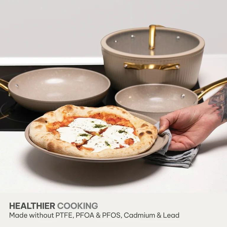 Thyme & Table 32-Piece Non-Stick Cookware & Bakeware Set, Taupe | Walmart (US)