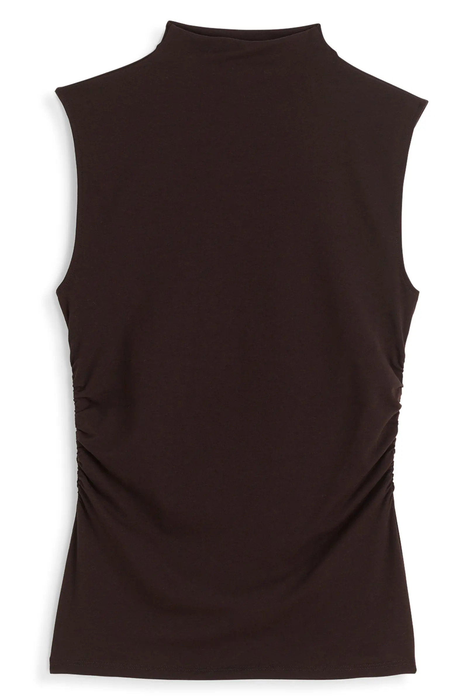 Madewell Ruched Mock Neck Sleeveless Top | Nordstrom | Nordstrom