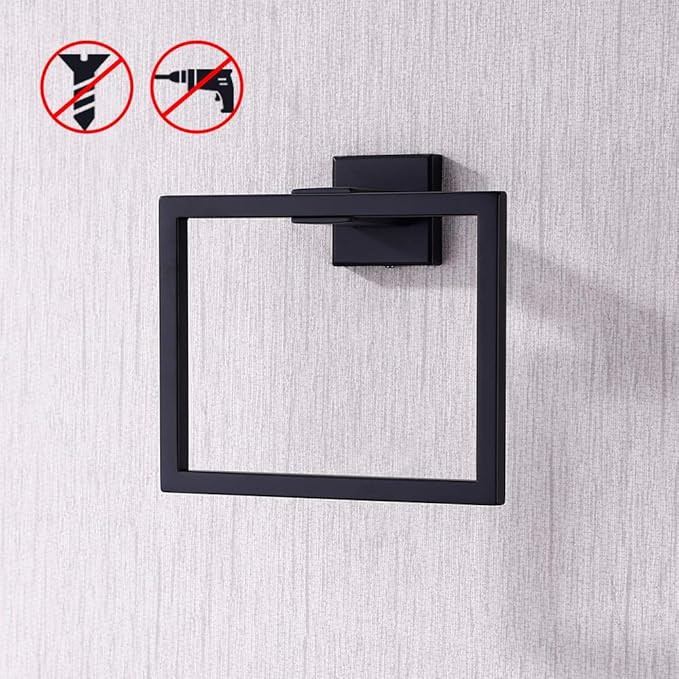 Kes Bathroom Towel Ring SUS 304 Stainless Steel Shower Towel Hanger Holder Modern Square Style Wa... | Amazon (US)