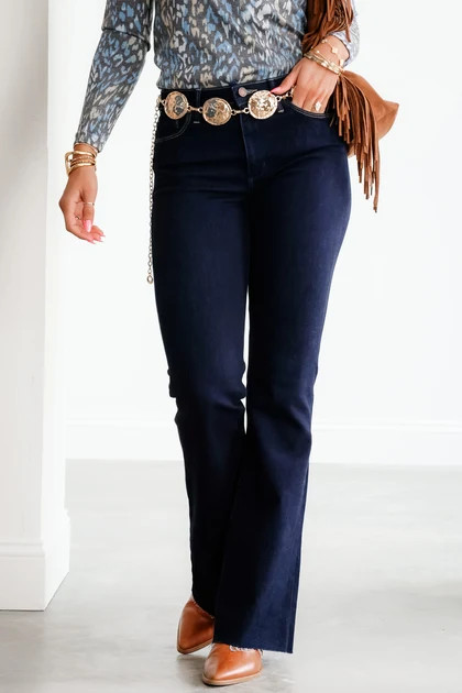 Just Black Scissor Cut Sup Flare Jean | The Willow Tree