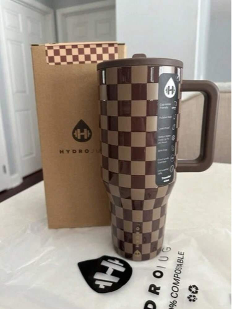 Hydrojug Limited Edition Traveler 32oz/40oz Water Bottle With Handle & Flip Straw - Fits In Cup Holder, Leak Resistant Tumbler-Reusable Insulated Stainless Steel - Gifts For Women & Men | SHEIN