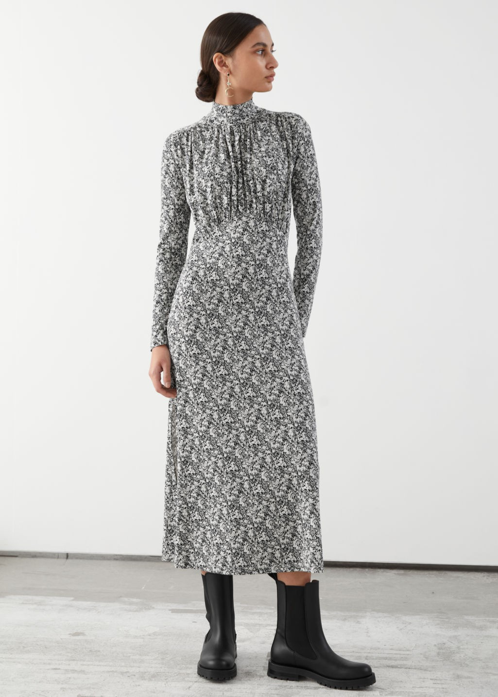Gathered High Collar Midi Dress | & Other Stories (EU + UK)