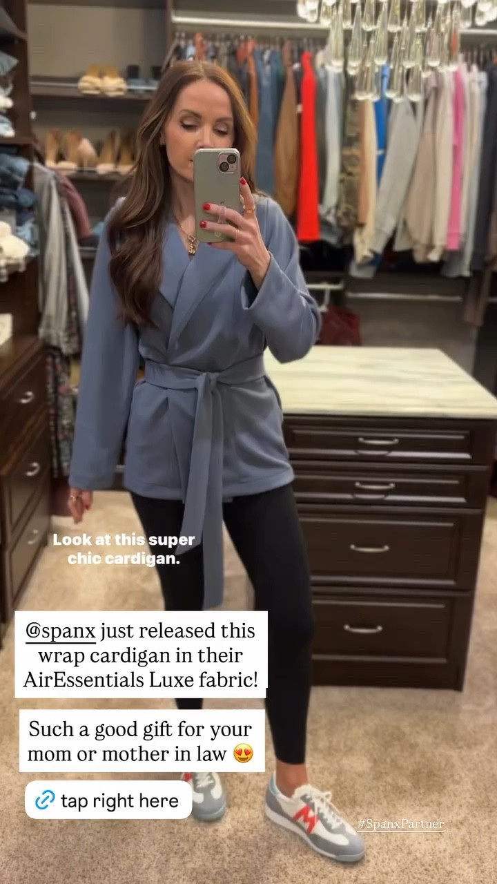 This wrap cardigan is so soft! @spanx use code MERRICKXSPANX