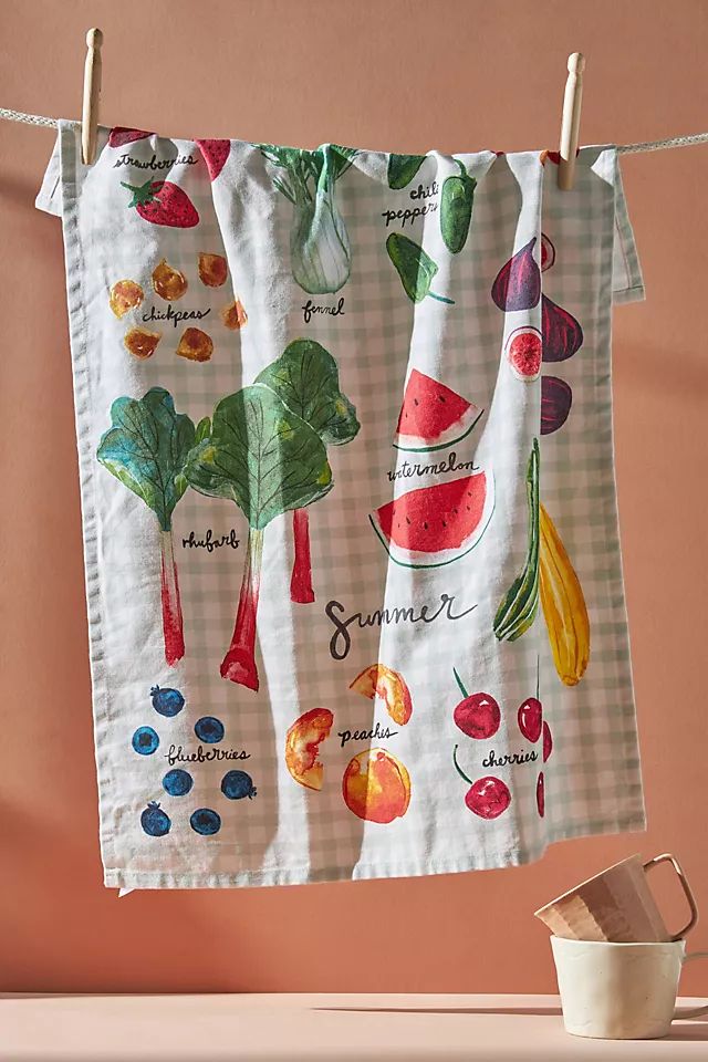 Summer Farmer's Market Dish Towel | Anthropologie (US)