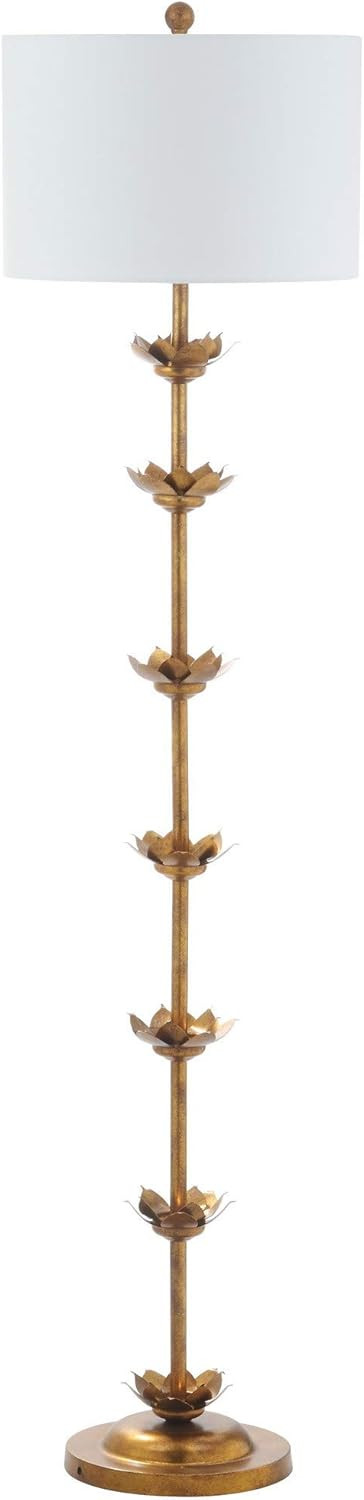 Safavieh FLL4003A Lighting Collection Landen Leaf 63.5" Antique Gold Floor Lamp | Amazon (US)