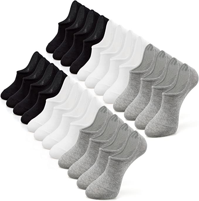 IDEGG No Show Socks For Women and Men 12 Pairs Casual Low Cut Socks Anti-slid Athletic Socks with... | Amazon (US)