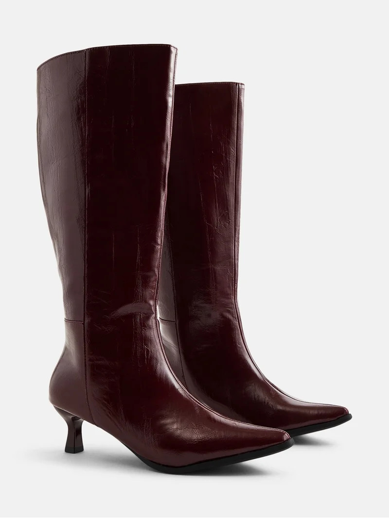 No Boundaries Women\u2019s Kitten Heel Tall Boots | Walmart (US)