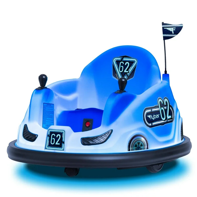 6V Blue Glow Bumper Car, Battery Powered Ride on for Children, Ages 1.5+, by Flybar | Walmart (US)