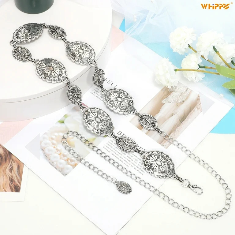 WHIPPY Womens Metal Waist Chain Belt Western Belts for Jeans Dress - Walmart.com | Walmart (US)