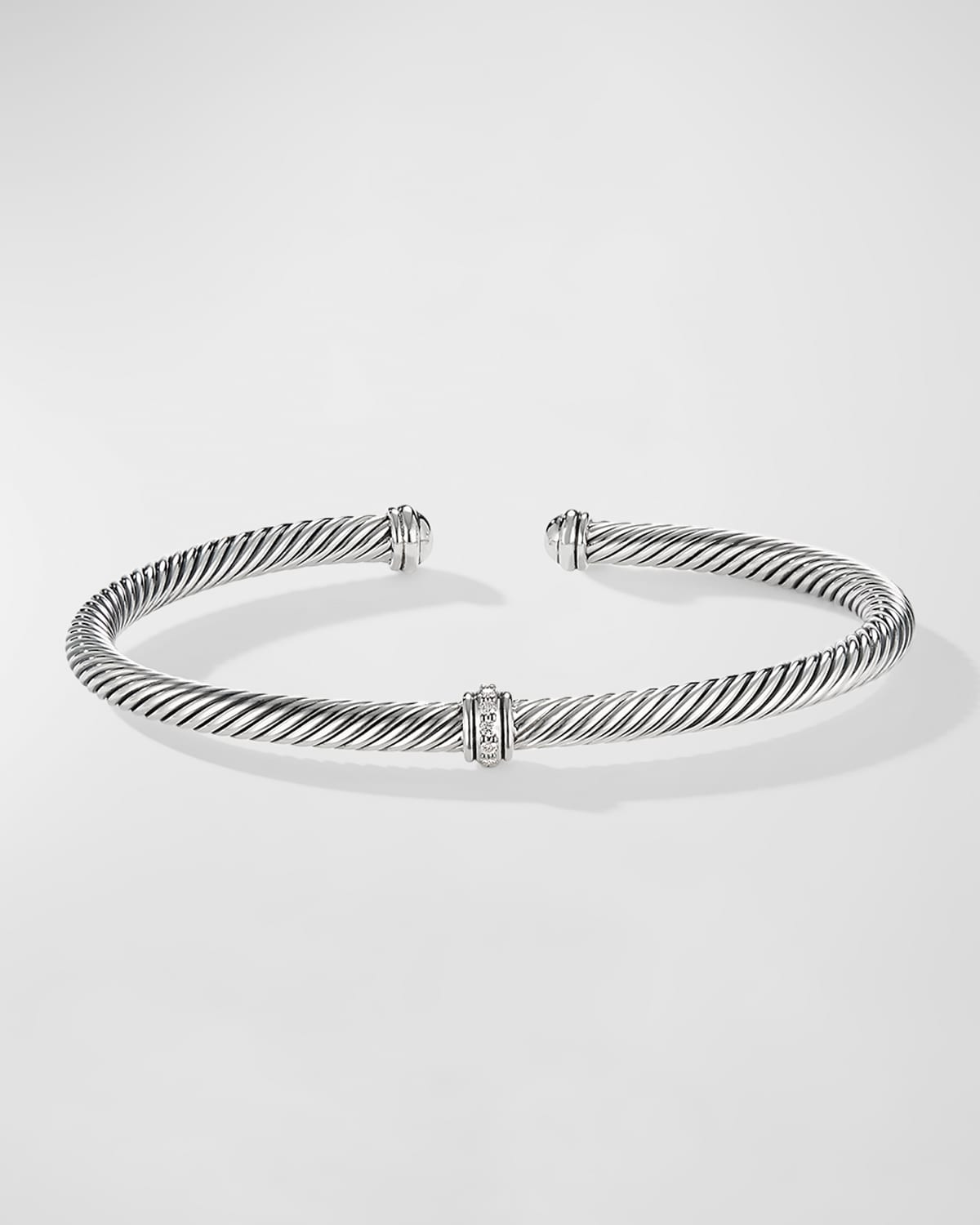 4mm Cable Station Bracelet w/ Diamonds | Neiman Marcus
