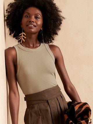 Fitted Ribbed Tank | Banana Republic (US)