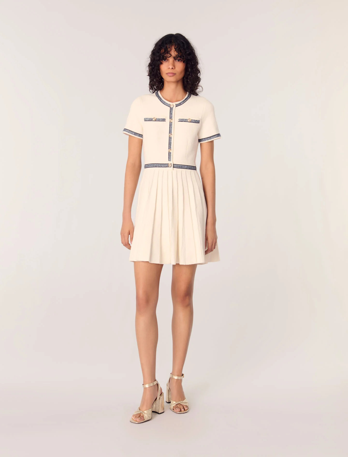 Pleated knit mini dress White for Women | Maje | Maje US