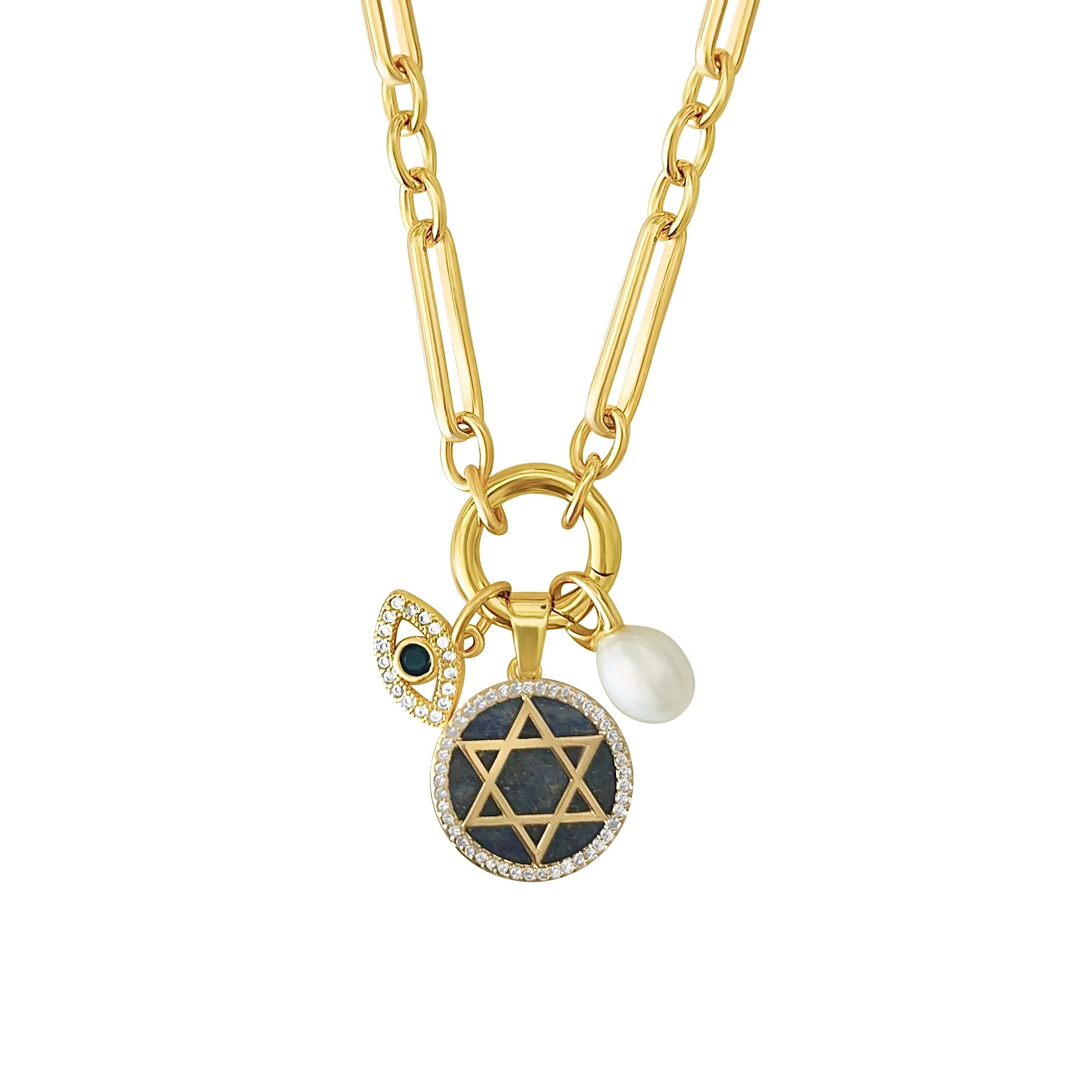 Star of David Gemstone Necklace- Gold Filled | YUMIYU