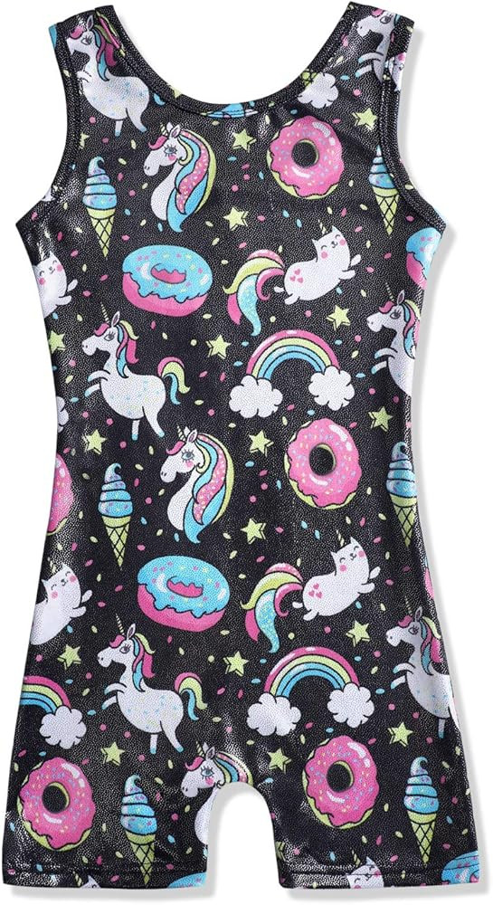 HOZIY Gymnastics Leotards for Girls with Shorts Toddlers Biketards Rainbow Unicorn Dinosaur Merma... | Amazon (US)