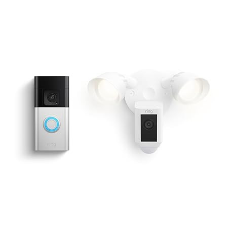 Ring Battery Doorbell Plus with Ring Floodlight Cam Plus, White | Amazon (US)
