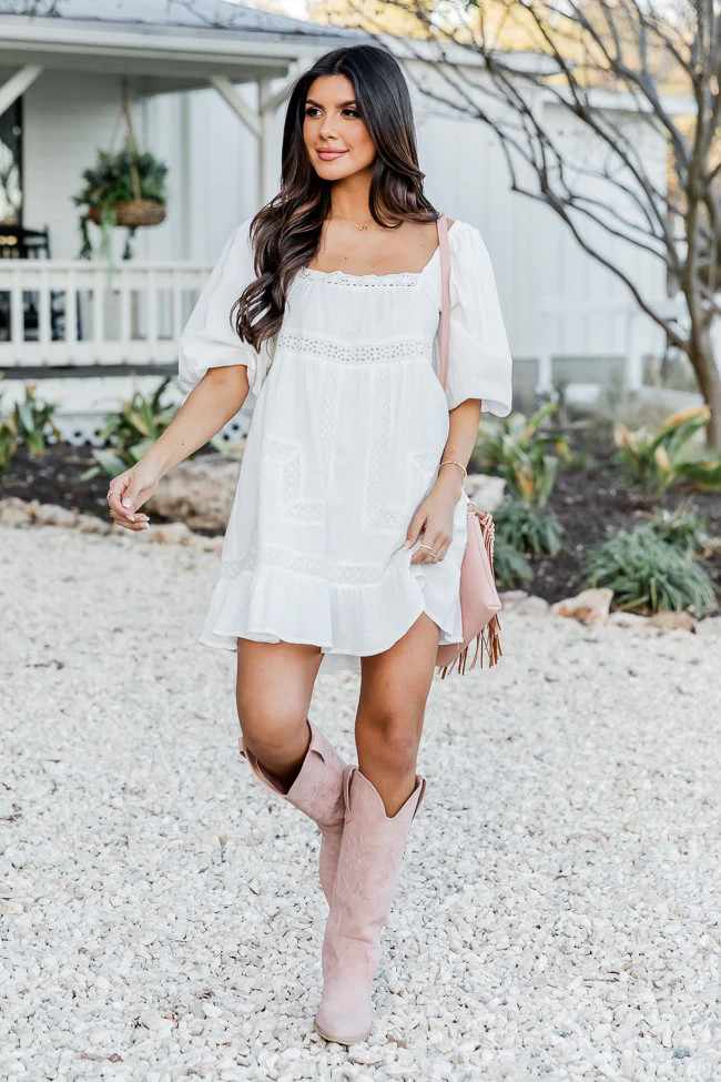 It's All So Clear White Mini Dress | Pink Lily