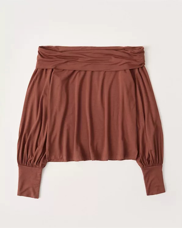 Off-The-Shoulder Drapey Tee | Abercrombie & Fitch US & UK