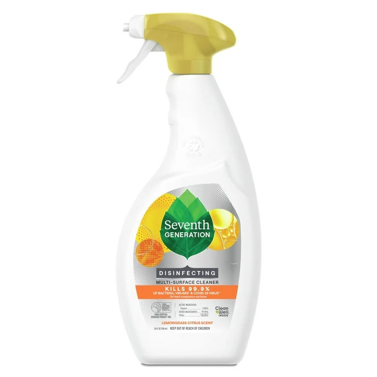 Seventh Generation Disinfectant Spray All Purpose Cleaner Lemongrass Citrus, 26 fl oz​ | Walmart (US)