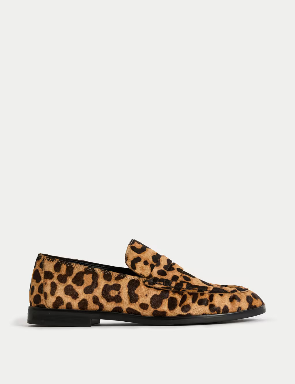 Leather Leopard Print Flat Loafers | Marks & Spencer (UK)