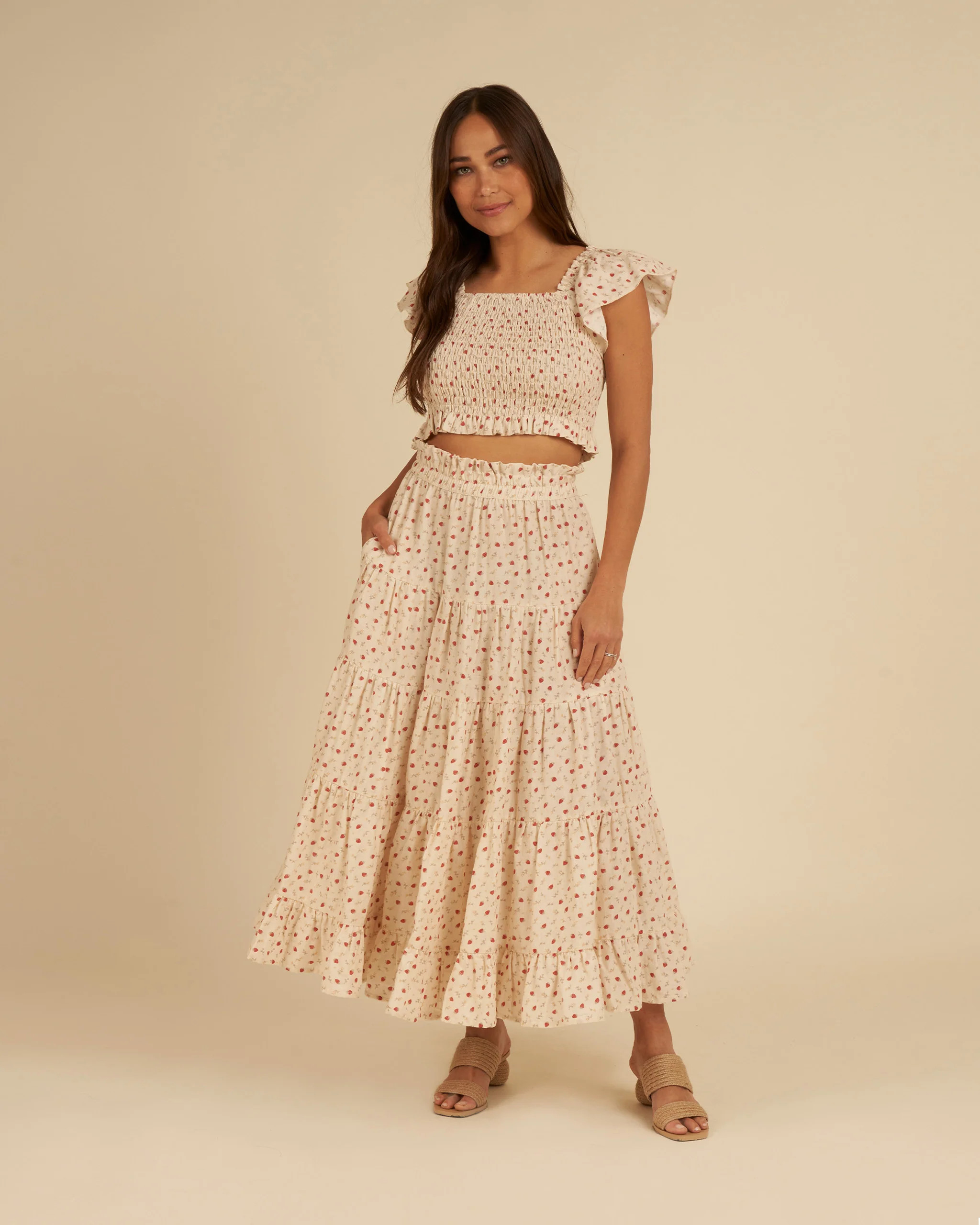 Ruffle Tiered Maxi Skirt | Strawberry Fields | Rylee + Cru