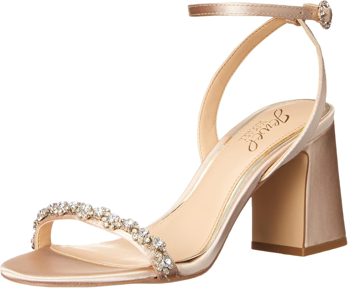 Jewel Badgley Mischka Alyna Bejeweled Block Heel | Amazon (US)