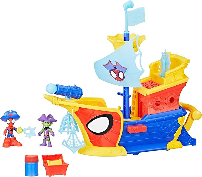 SPIDEY AND HIS AMAZING FRIENDS Marvel Water-Webs Webs Ahoy Bubble Pirate Ship Toy, 3-Inch Action ... | Amazon (US)