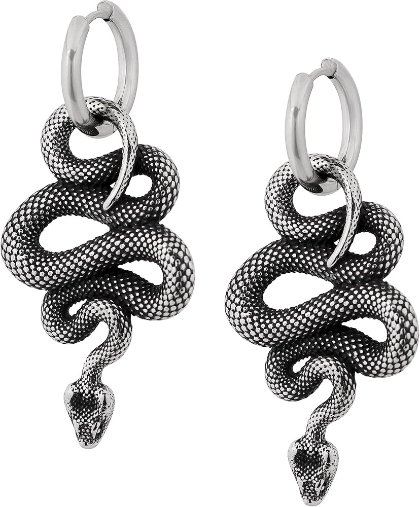 Sacina Gothic Punk Snake Earrings Dangle, Goth Emo Punk Grunge Earrings, Costume Goth Jewelry, Ch... | Amazon (US)