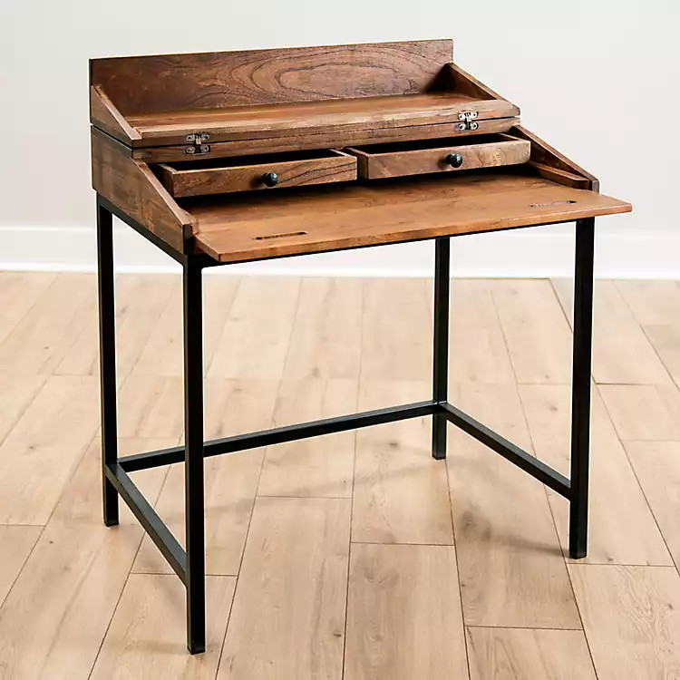 Aiden Acacia Wood Writing Desk | Kirkland's Home