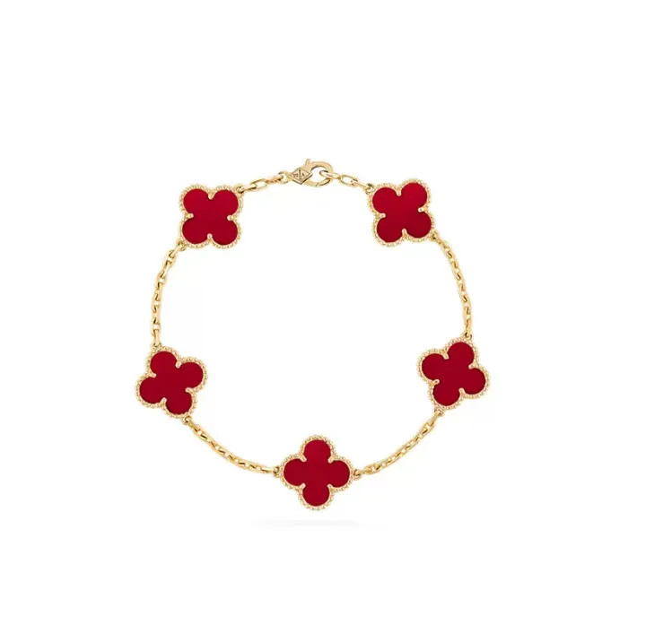 1:1 Van-Cleef high quaility luxury clover designer fashion charm bracelets for girls women 18K go... | DHGate
