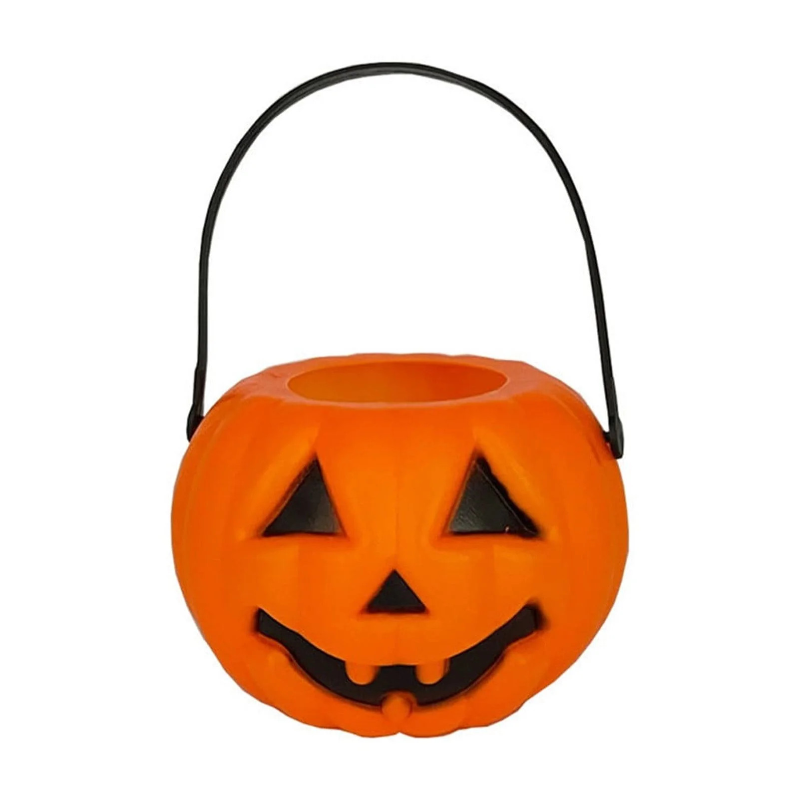 Wadada Lighted Pumpkin Halloween Candy Bucket with Handle - Large Plastic Light Up Sweet Bucket P... | Walmart (US)