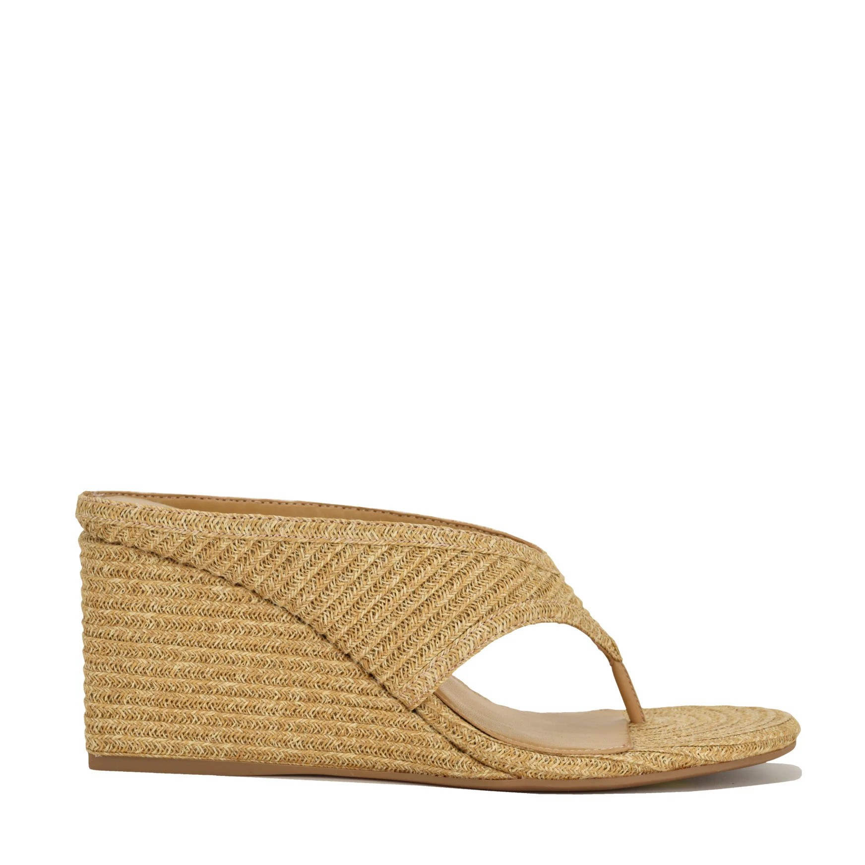 Women's Jadde Thong Wedge Sandals - Natural Raffia | Nine West | Nine West (US)