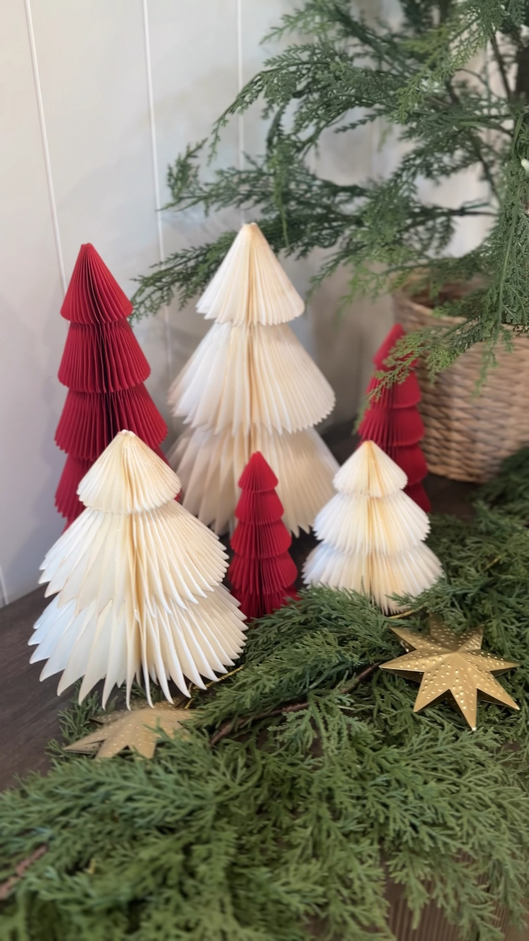 Christmas decor dupe that is so pretty and stores small. Set of 3 for $9 vs $10-$15 for one. Hope you enjoy these beautiful Walmart Christmas decor trees. 

#LTKSeasonal #LTKVideo #LTKFindsUnder50