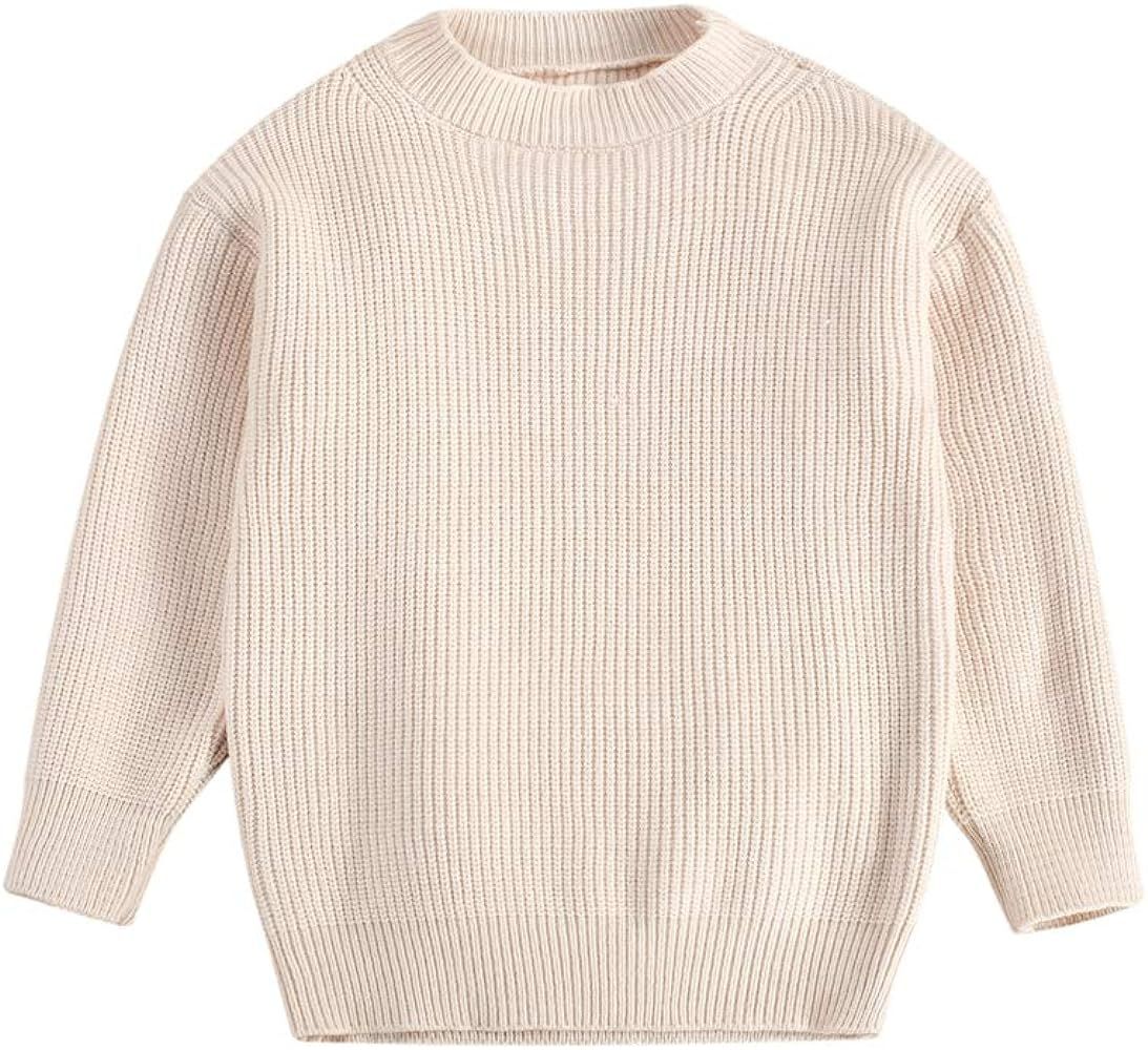 Baby Girl Sweater Newborn Toddler Mock Neck Knitted Sweatshirt Fall Winter Pullover Tops Clothes 0-6 | Amazon (US)