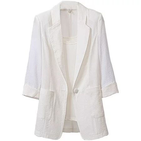 Women Casual Open Front Long Sleeve Jacket Suit Work Office Blazer Jackets Office Ladies Chic Slim B | Walmart (US)
