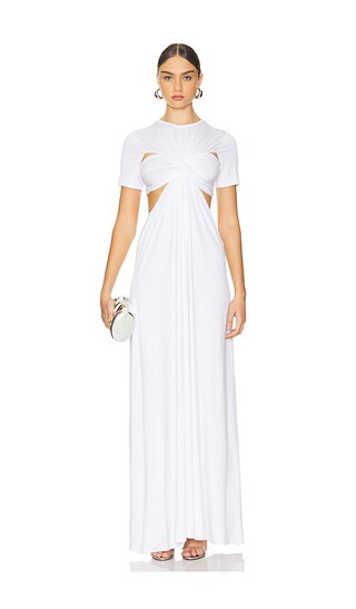 Floor Length Knot Dress in White | Revolve Clothing (Global)